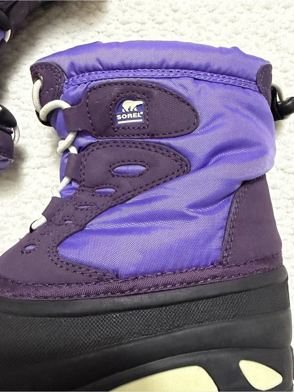 Sorel Storm Racer Waterproof Snow Boots Purple Black Kid’s Size 11